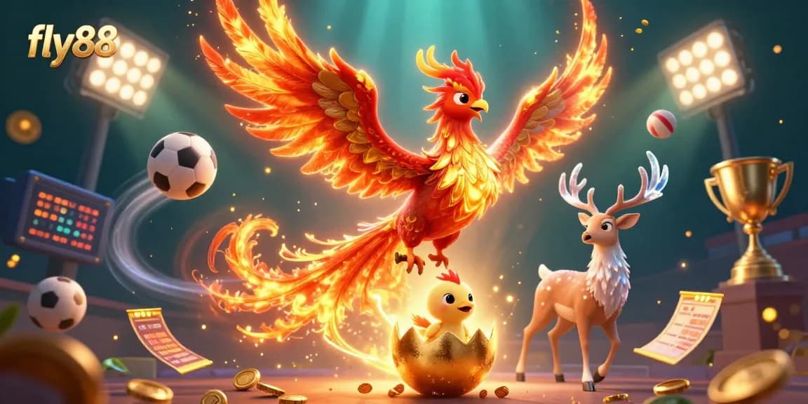 Experience winning strategies at fly88 with a phoenix guardian bringing luck and thrilling sports action.