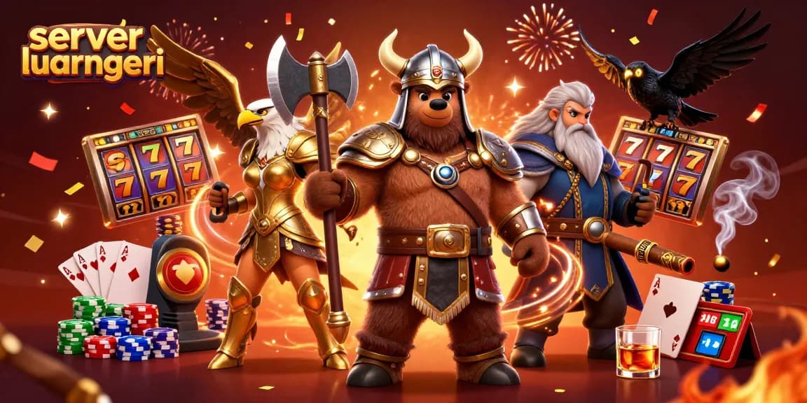 Winning strategies at server luar negeri with vibrant cartoon characters and slot elements.