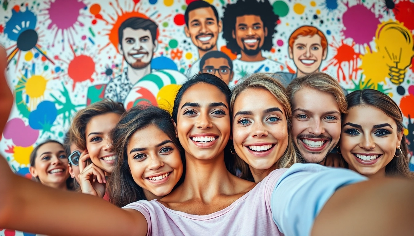Craft a stunning selfie mosaic that captures joyful expressions and diversity.