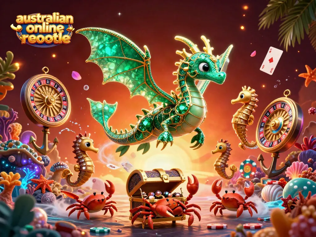 Spin in excitement with australian online roulette surrounded by festive casino elements.