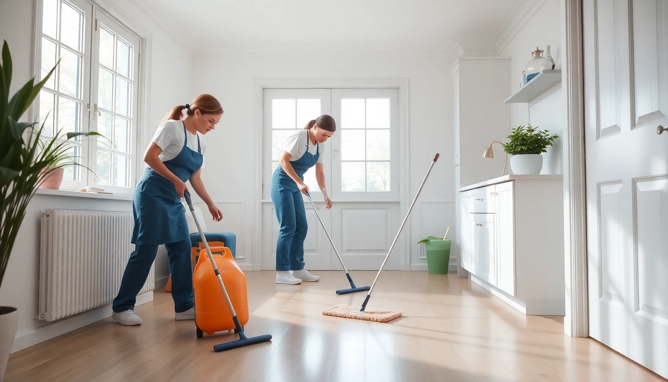 Efficient team performing bond cleaning Logan in a well-lit, fresh environment with a professional atmosphere.