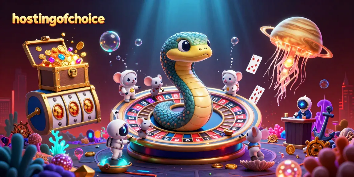 Home of hostingofchoice with casino-themed characters and engaging slot elements.