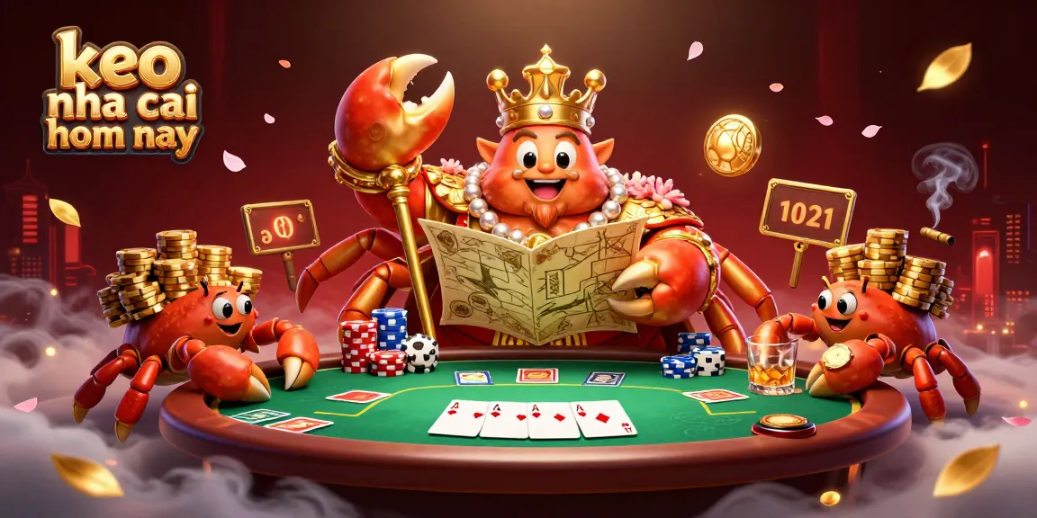 Engage in keo nha cai hom nay with the golden crab emperor amidst vibrant casino elements.