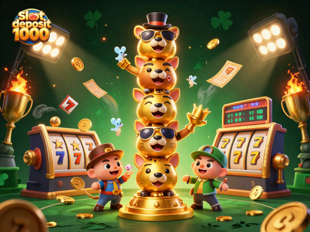 Spin and win at slot deposit 1000 with vibrant 3D graphics and gold coins flying!