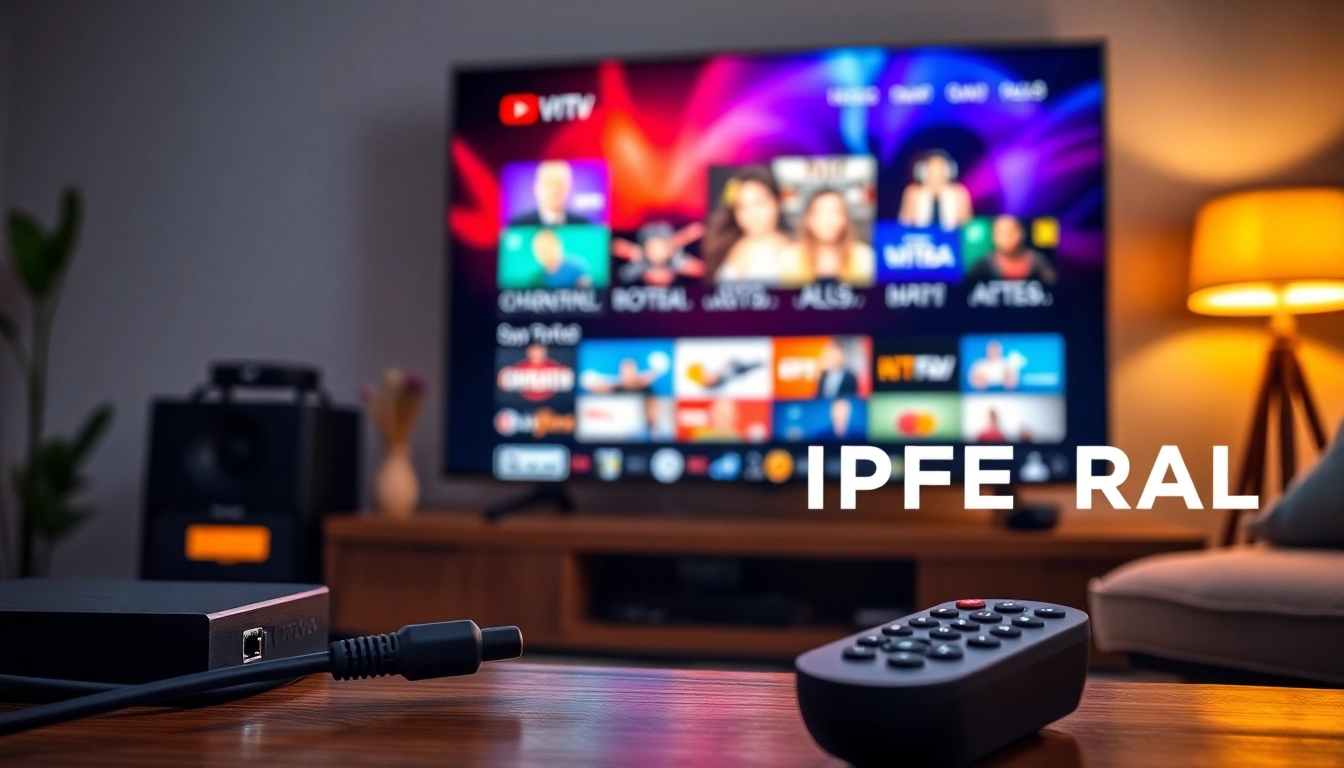 Engaging look at home entertainment showcasing IPTV free trial on a smart TV.