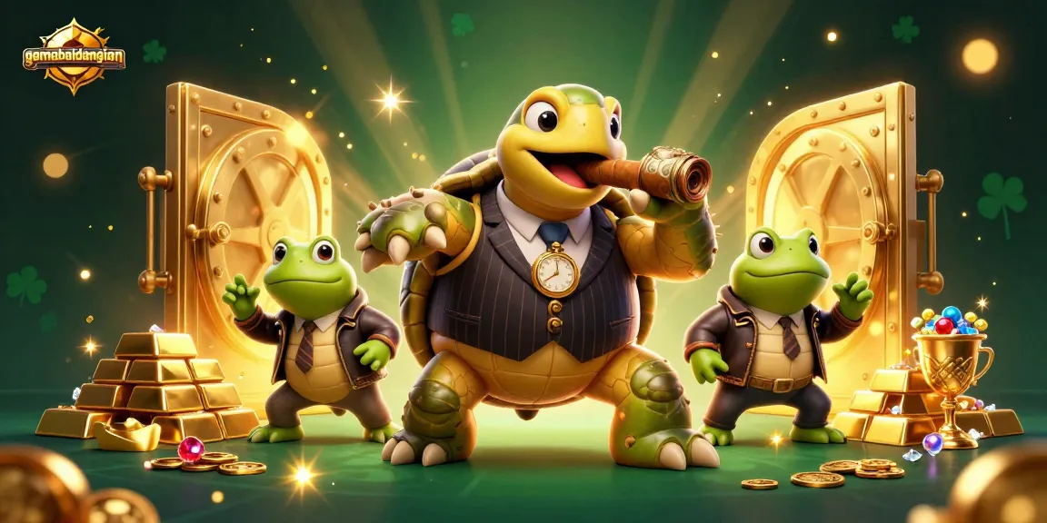 Experience excitement with gamebaidangian showcasing a snapping turtle and bullfrogs in a vibrant casino setting.