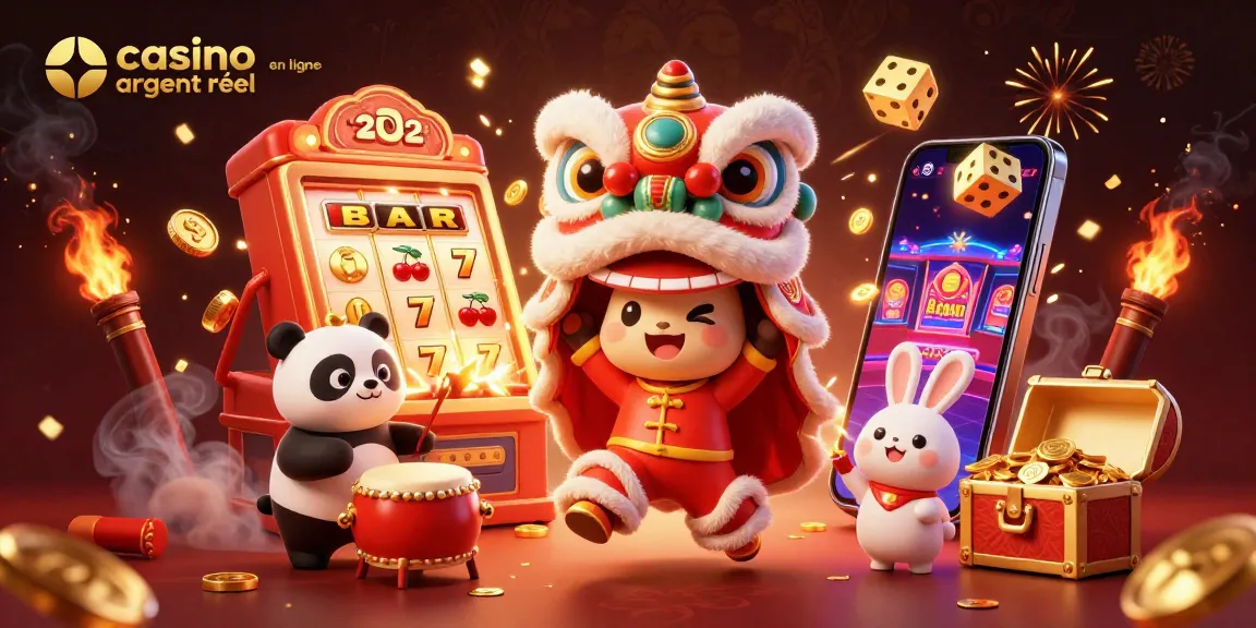 Découvrez le monde vibrant du casino en ligne argent réel avec des personnages festifs et des machines à sous excitantes.