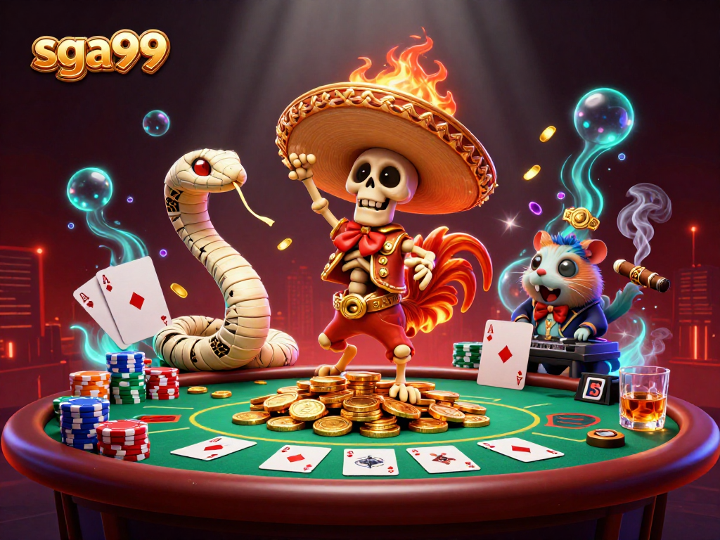 Experience high-stakes fun with SGA99: Join lively casino action featuring poker elements!