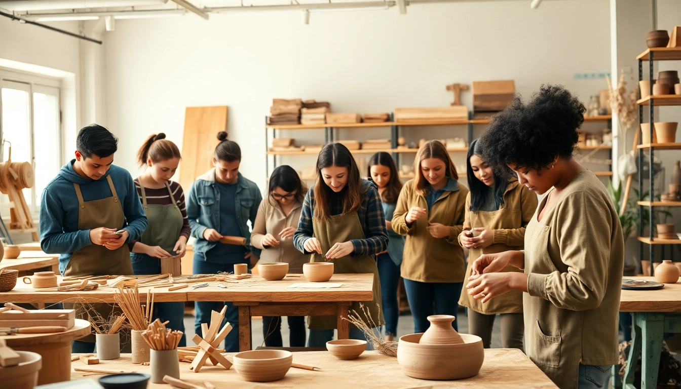 Engage in craft training Wyoming with students collaborating in a vibrant workshop setting.