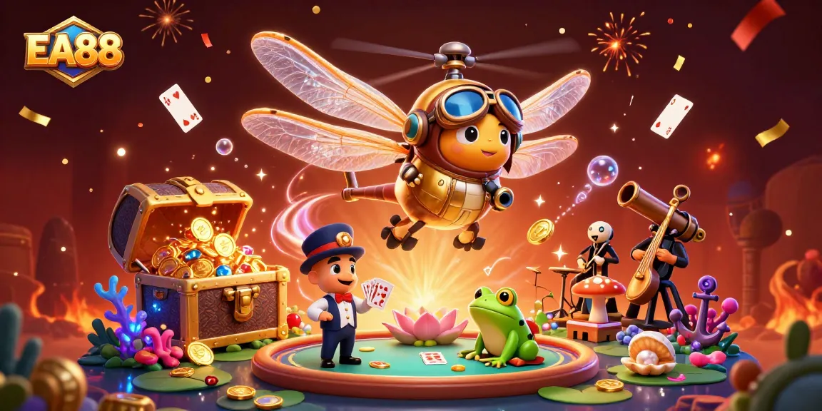 Experience thrilling gameplay at EA88 with vivid characters in an exciting casino scene.