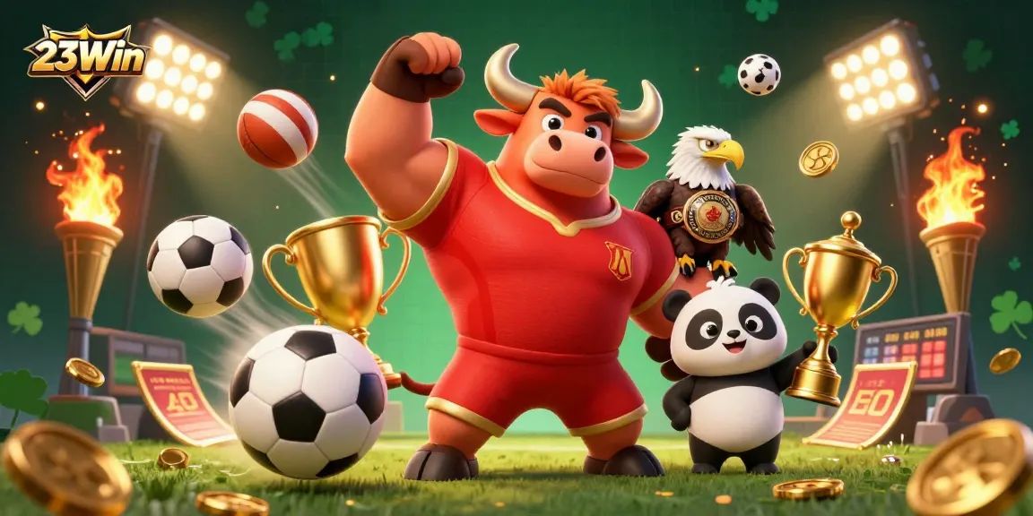 Experience the thrill of 23Win with a dynamic sports scene showcasing victory and excitement in online betting.