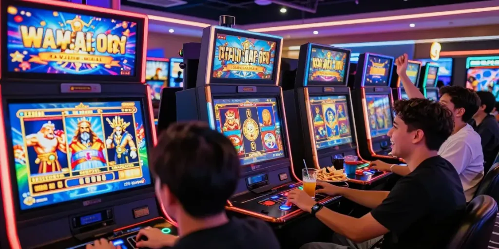 slot gacor hari ini: Pemain slot merayakan kemenangan di kasino online dengan suasana yang mengasyikkan