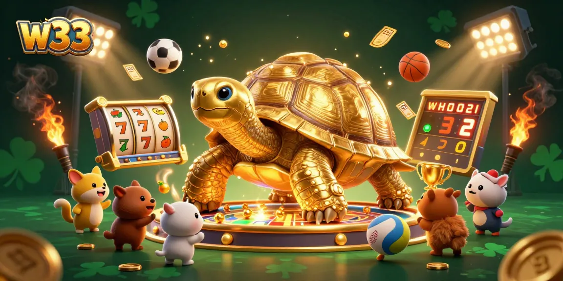 Experience thrilling w33 pokies with vibrant colors and exciting gameplay elements in this dynamic digital illustration.