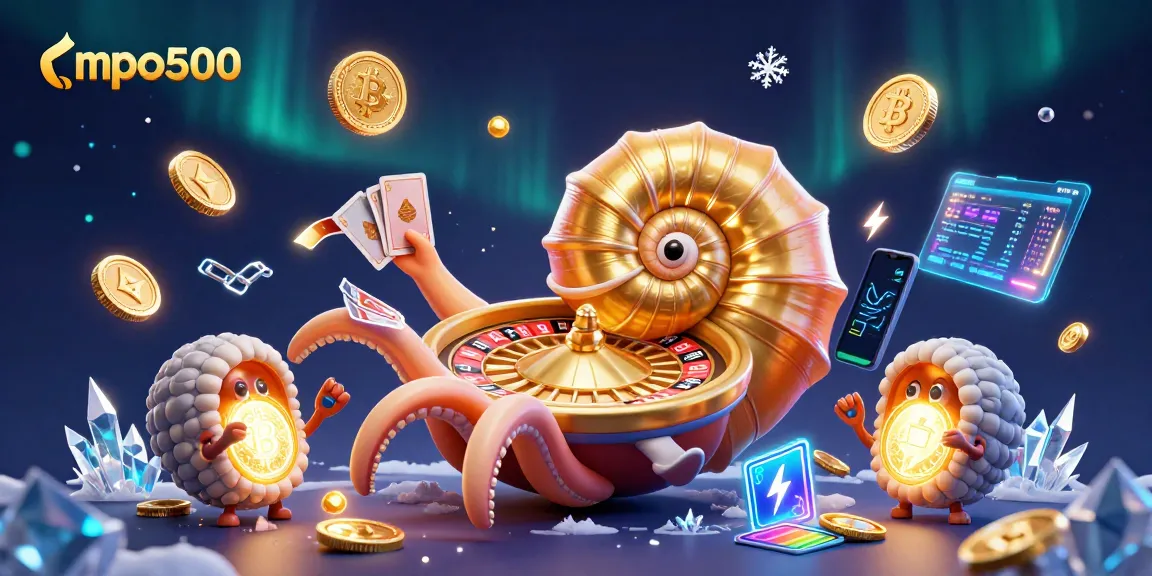 Spin to win with mpo500 as the ancient nautilus roulette wheel dazzles amidst glowing Bitcoin and Ethereum.