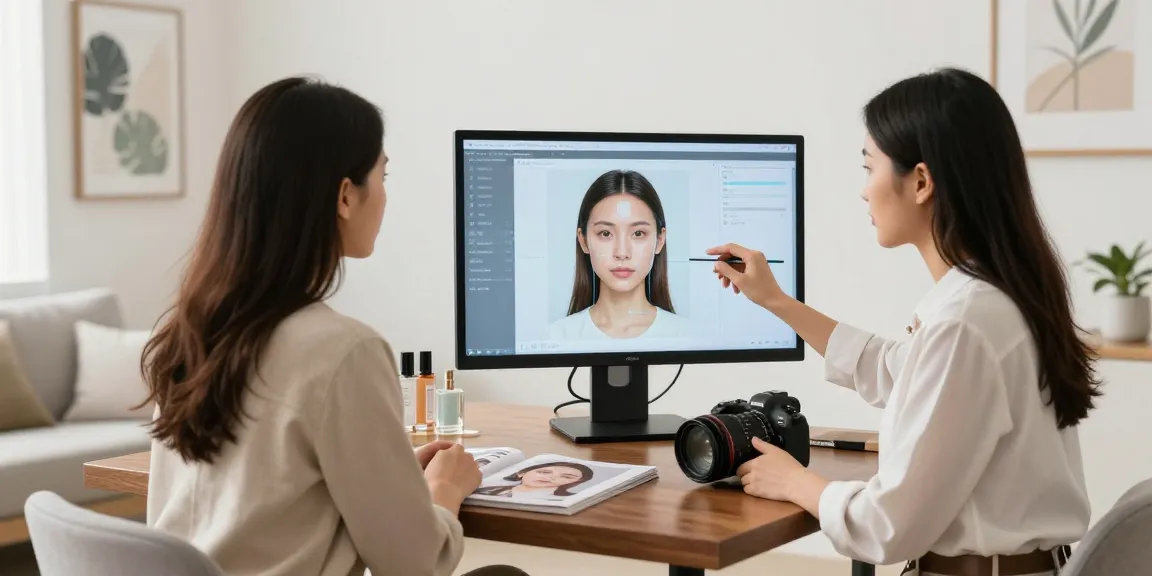 ClinicEvo better than QOVES shown in a bright modern beauty consultation setting, highlighting facial analysis technology.