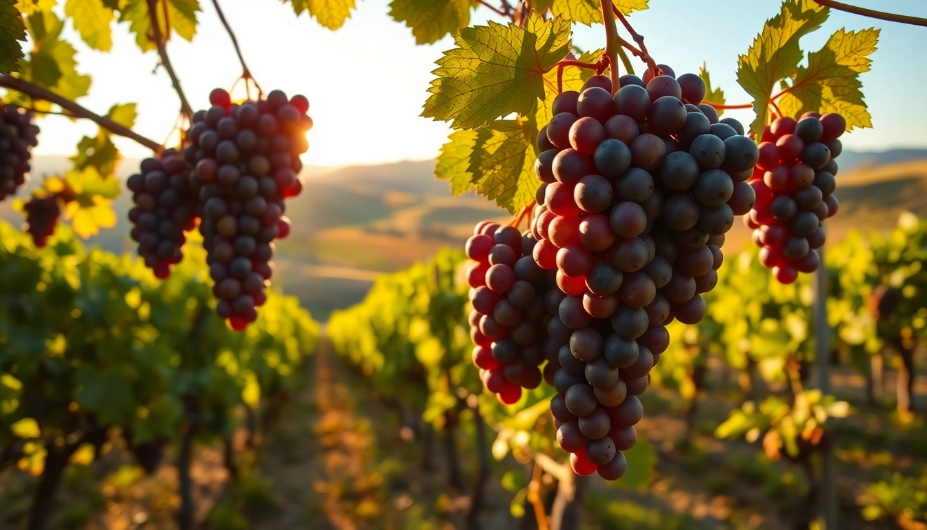 Browse exquisite wine grapes for sale california in a picturesque vineyard setting.