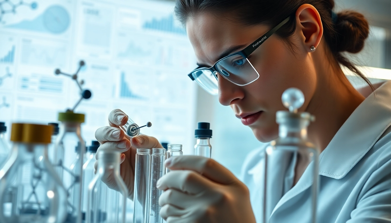 Analyze atomiklabz peptide compounds in a professional lab setting with advanced equipment.