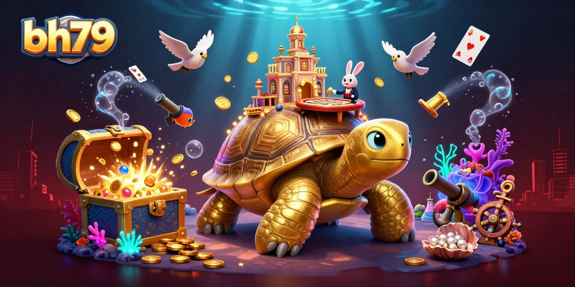 Experience winning thrills with bh79 as cartoon characters feature a vibrant undersea casino scene.