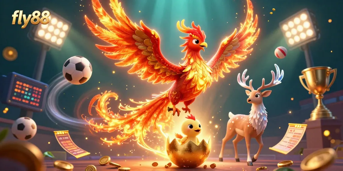 Experience winning strategies at fly88 with a phoenix guardian bringing luck and thrilling sports action.