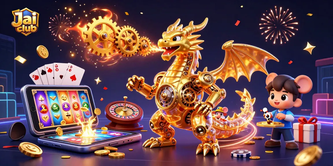 Play exciting games on Jai club with dynamic slot action amidst vibrant casino elements.