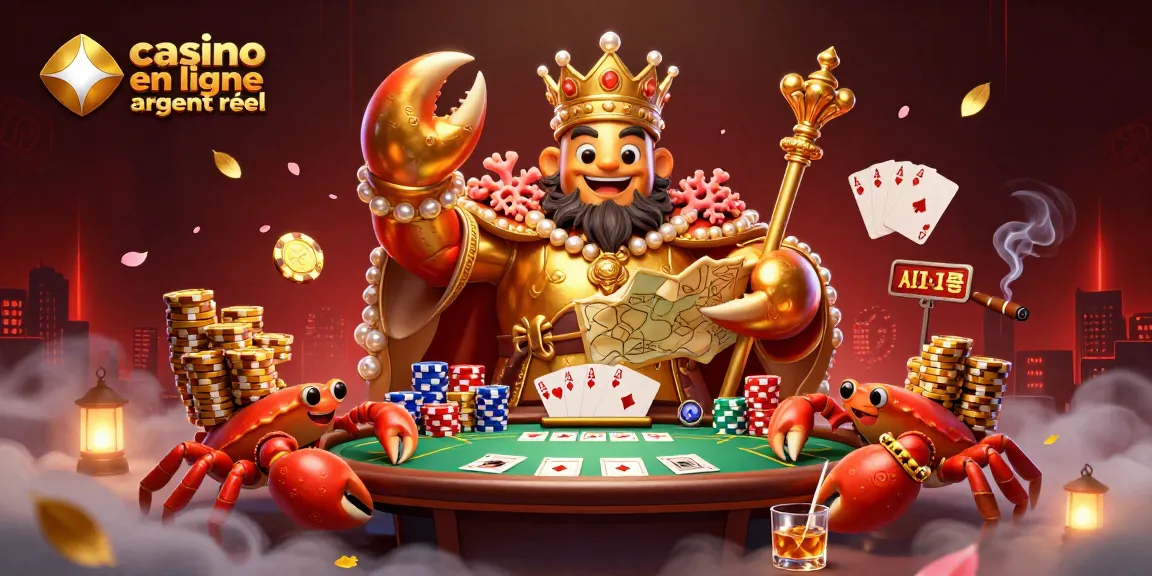 Jouez à des jeux passionnants dans un casino en ligne argent réel avec un crabe empereur doré.