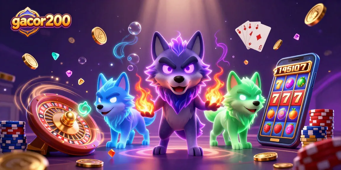 Rasakan keseruan gacor200 dengan simbol slot dan koin emas melimpah dalam ilustrasi kasino digital.