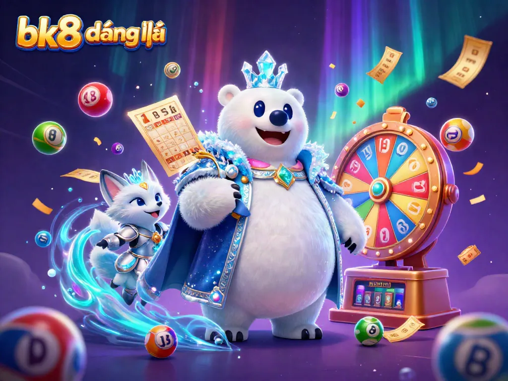 Experience thrilling moments with bk8 đăng nhập amidst colorful lottery elements and a magical casino atmosphere.