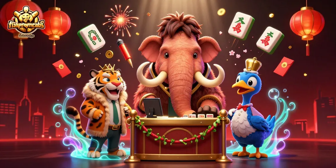 Engage with fishprawncrabs games featuring a lively 3D casino scene with whimsical characters.