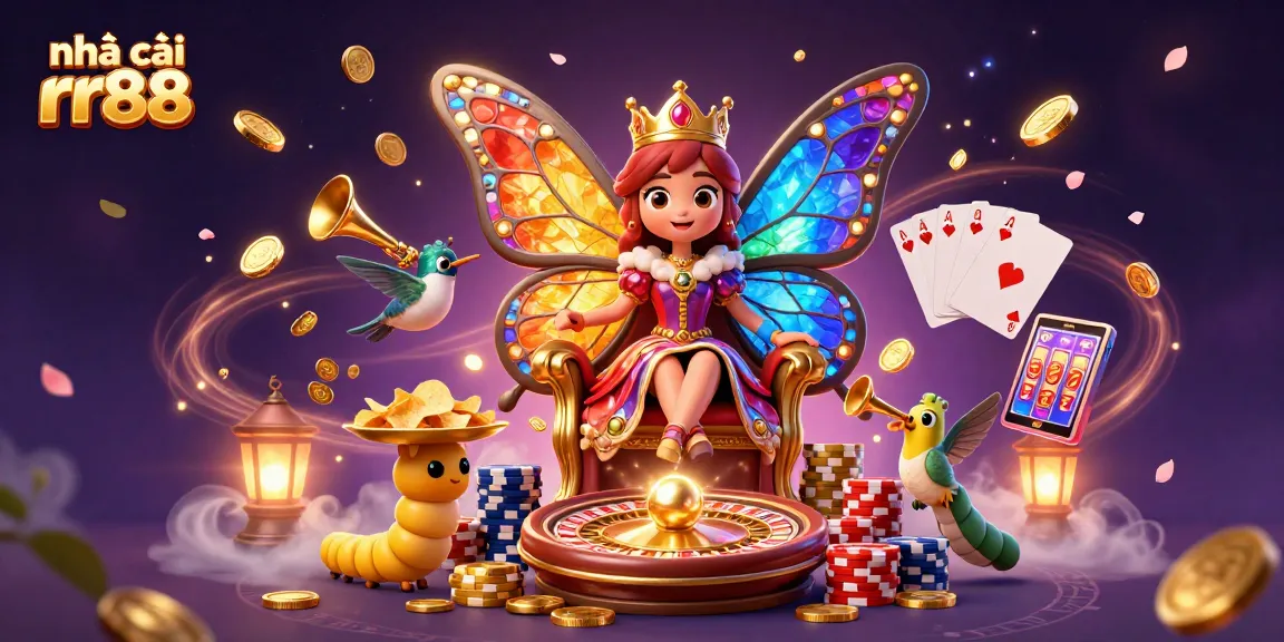 Experience the thrill at nhà cái rr88 with vibrant casino elements and animated characters.