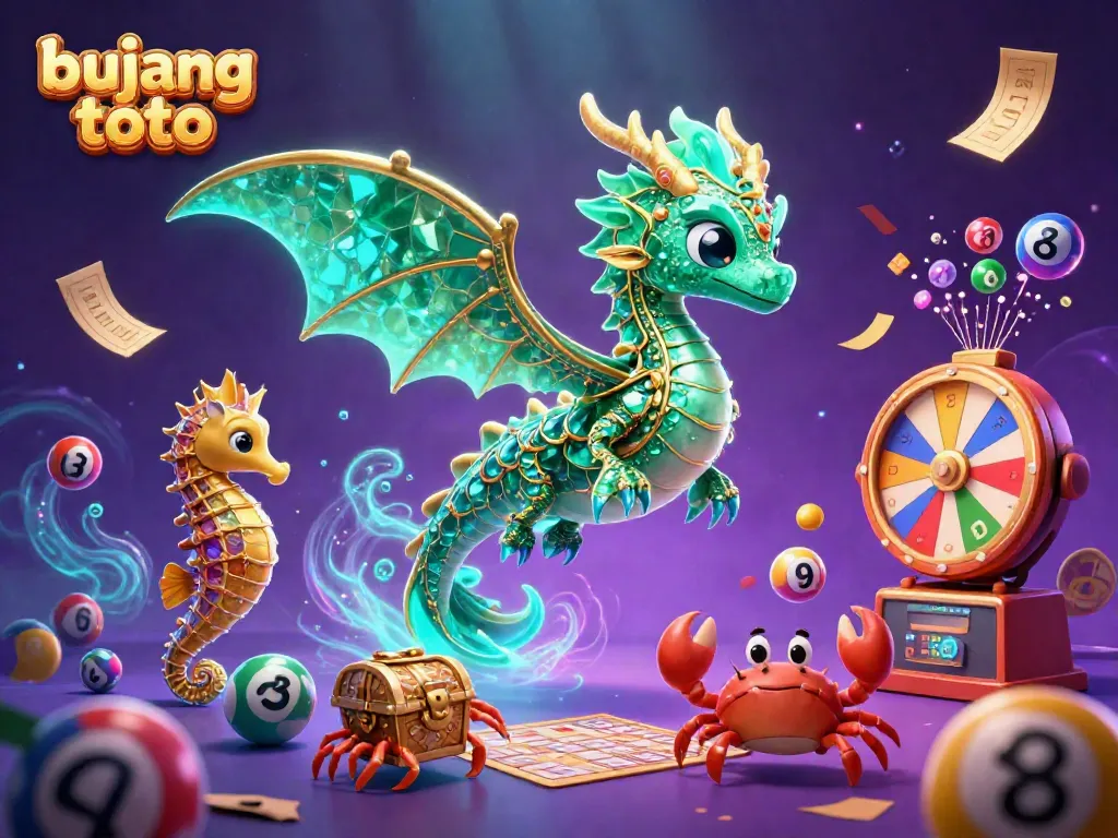 Experience the thrilling world of bujang toto with dynamic lottery elements and vibrant 3D characters.
