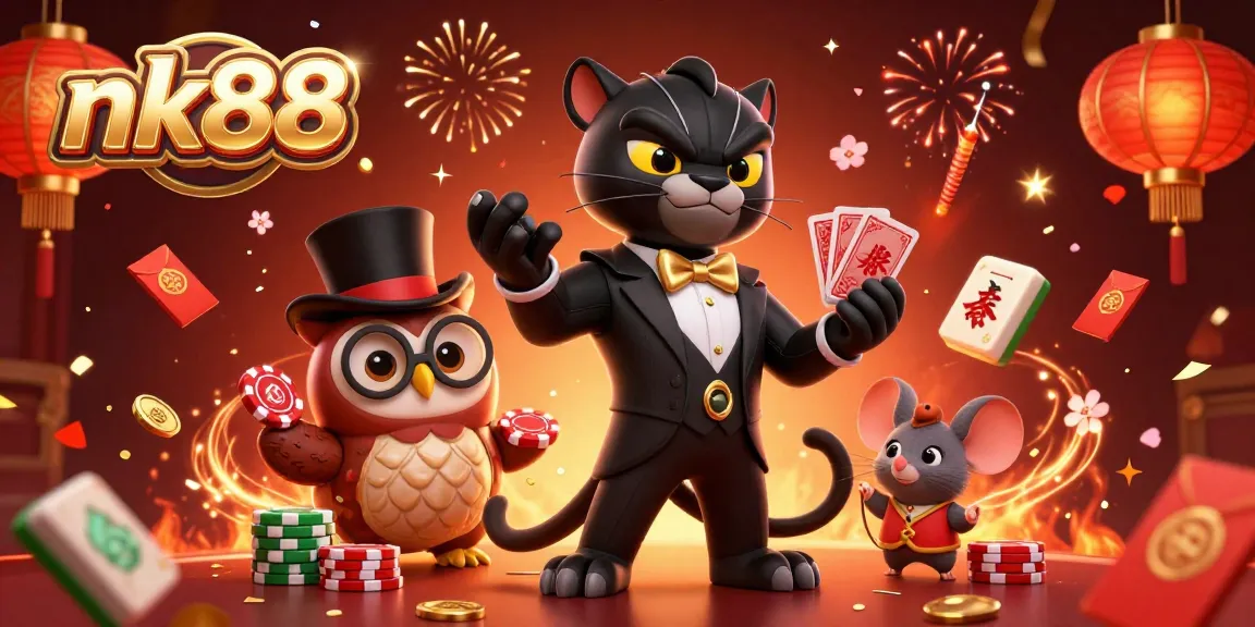 Join the exciting world of nk88 casino gaming with vibrant characters celebrating wins in style.