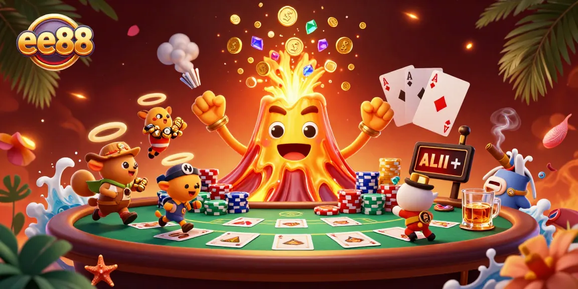 Win big at ee88 with this vibrant casino-themed illustration showcasing dynamic characters and rich gaming elements.