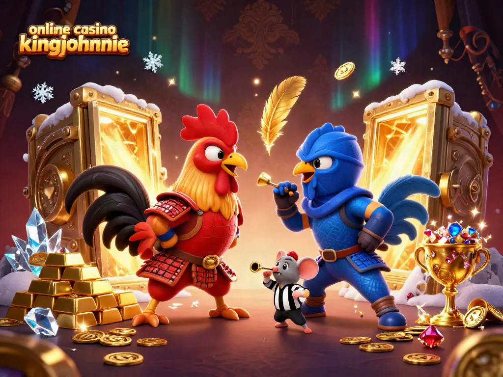 Experience thrilling action at the online casino kingjohnnie with epic gaming battles featuring dynamic rooster characters.