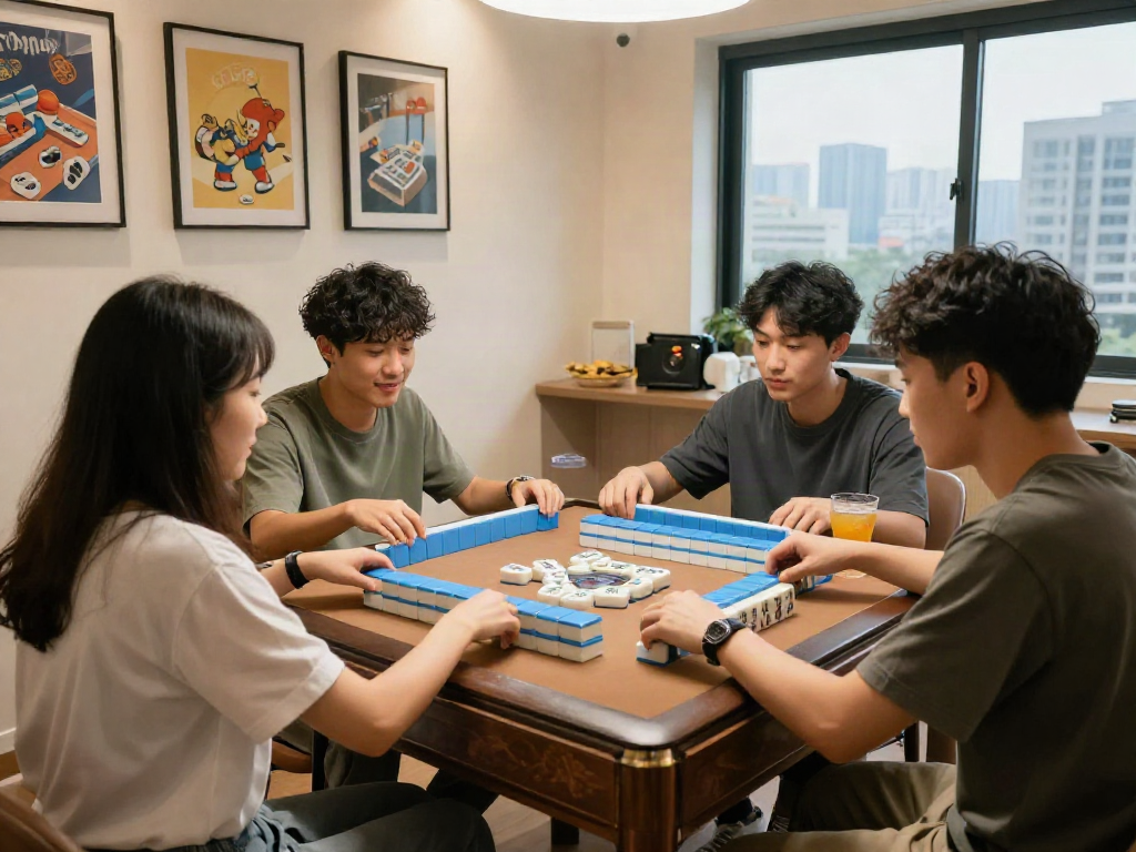MAHJONGJP88 dan permainan online with friends enjoying a lively game night at home