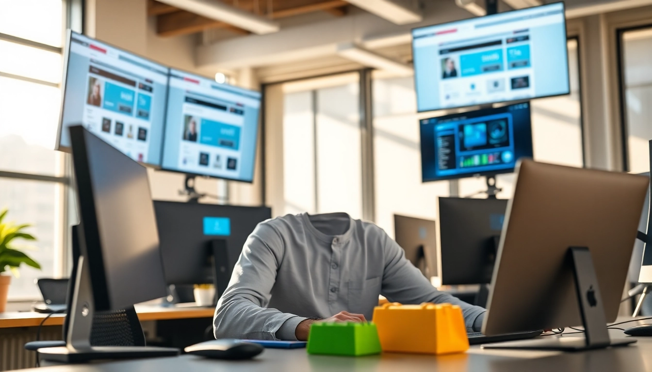 Showcasing Headless Shopify development with a web developer in a modern office.