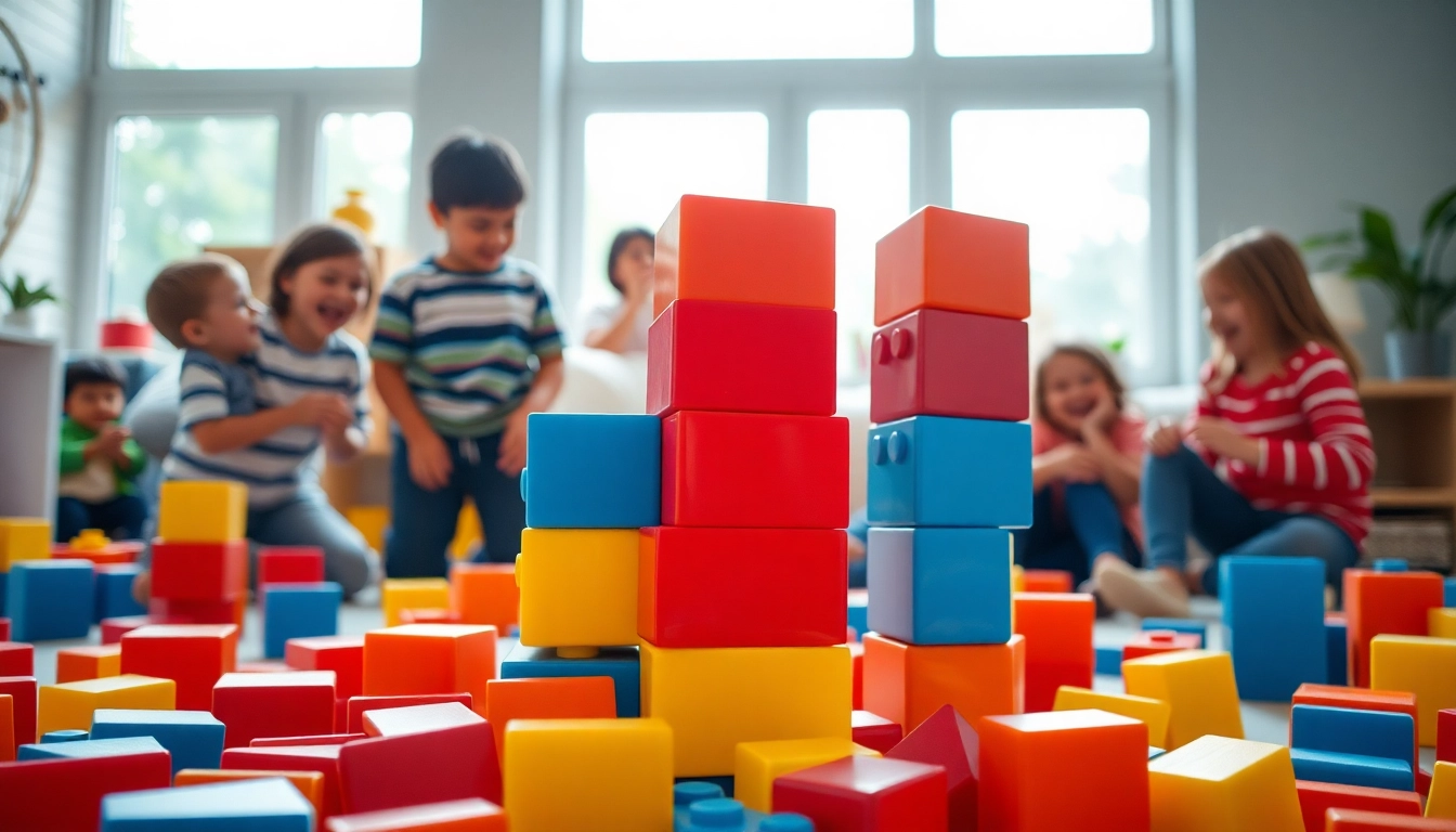 Engage your children with giant building blocks to discover more about their creative adventures.