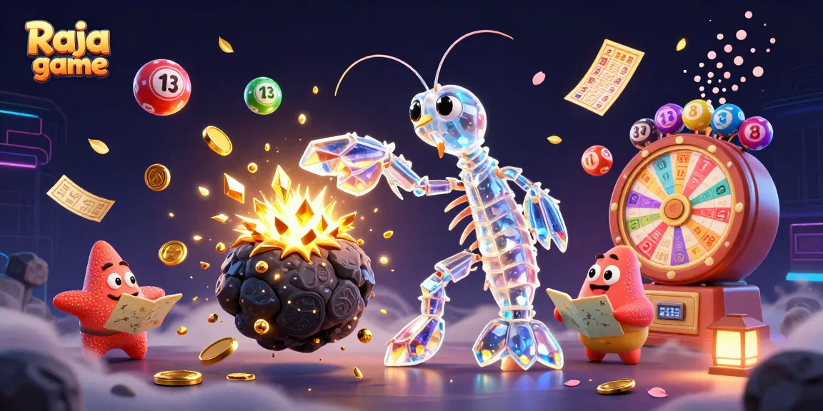 Engage with Raja game as the galactic samurai mantis shrimp conquers an asteroid, revealing treasures.