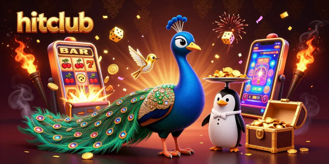 Spin the reels at hitclub and witness a flamboyant peacock and charming penguin in action!