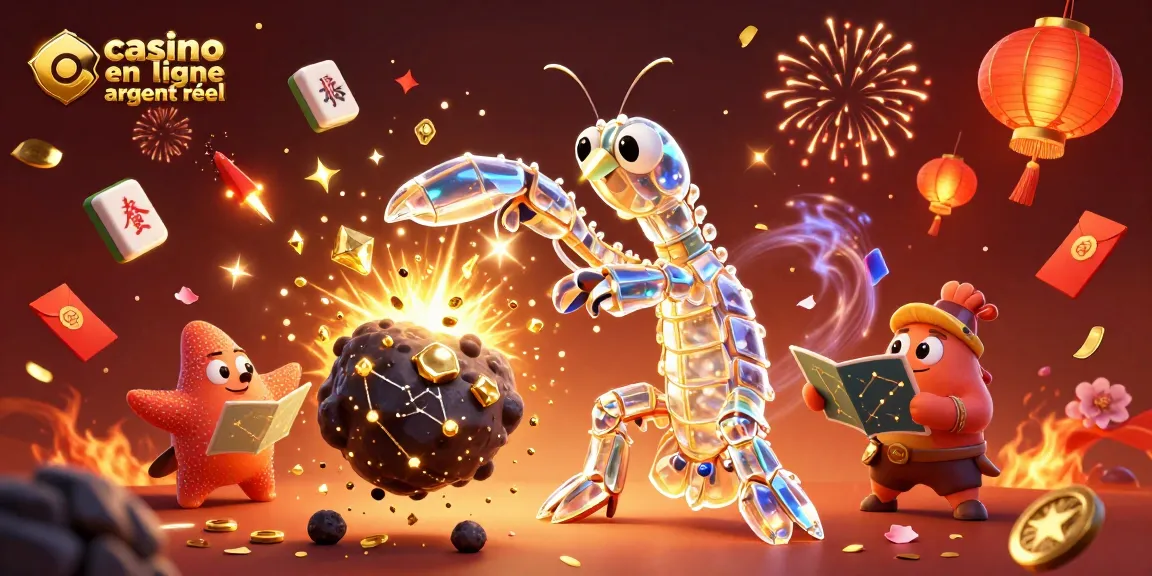 Le samouraï mantis shrimp et l'étoile de mer explorent un casino en ligne argent réel animé, avec des pièces d'or.
