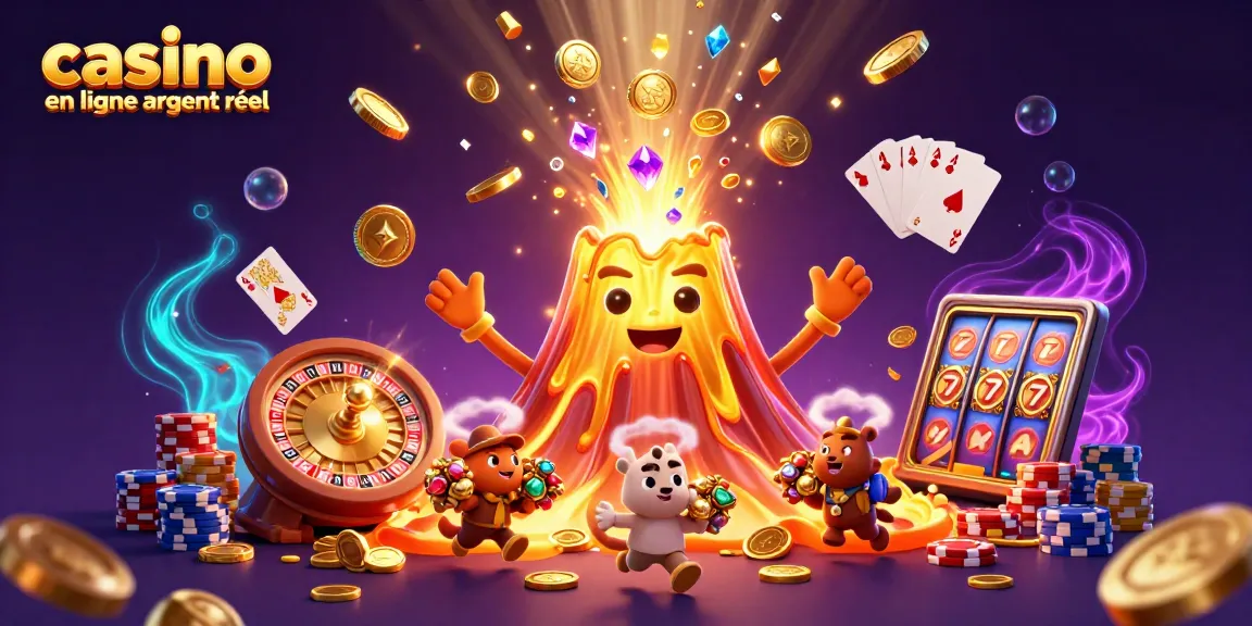 Découvrez les trésors d'un casino en ligne argent réel avec une éruption de pièces et de joyaux.