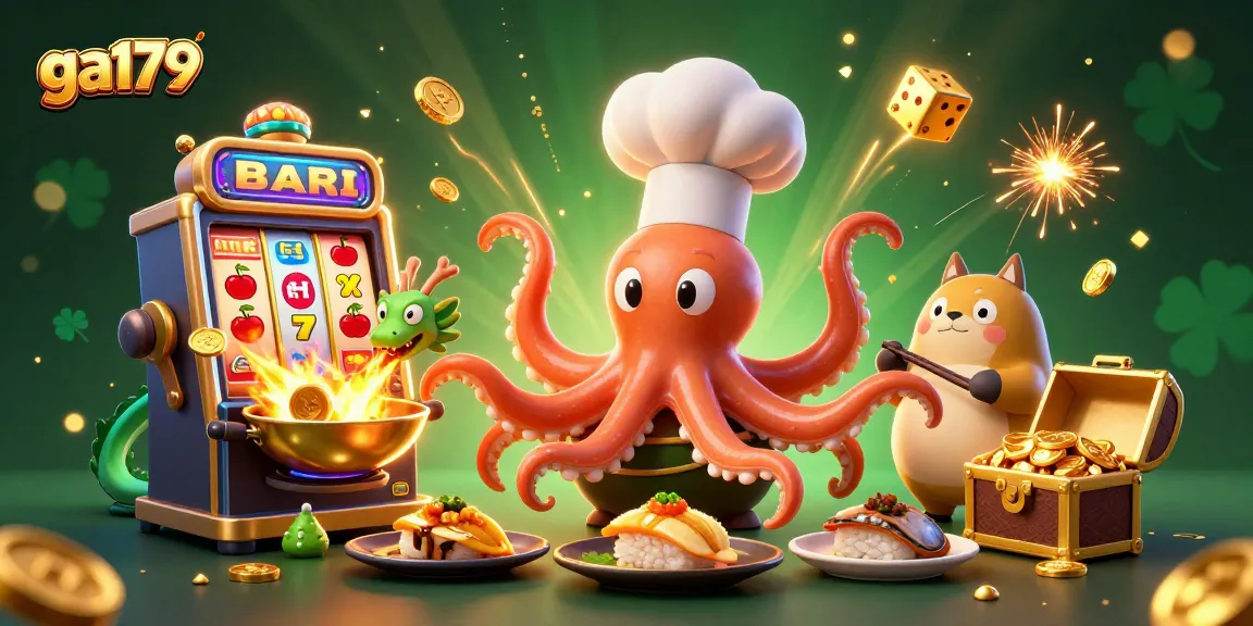 Join the excitement of the ga179 slots as the octopus chef and fiery dragon create jackpot moments!