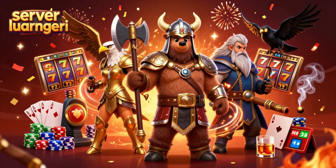 Winning strategies at server luar negeri with vibrant cartoon characters and slot elements.
