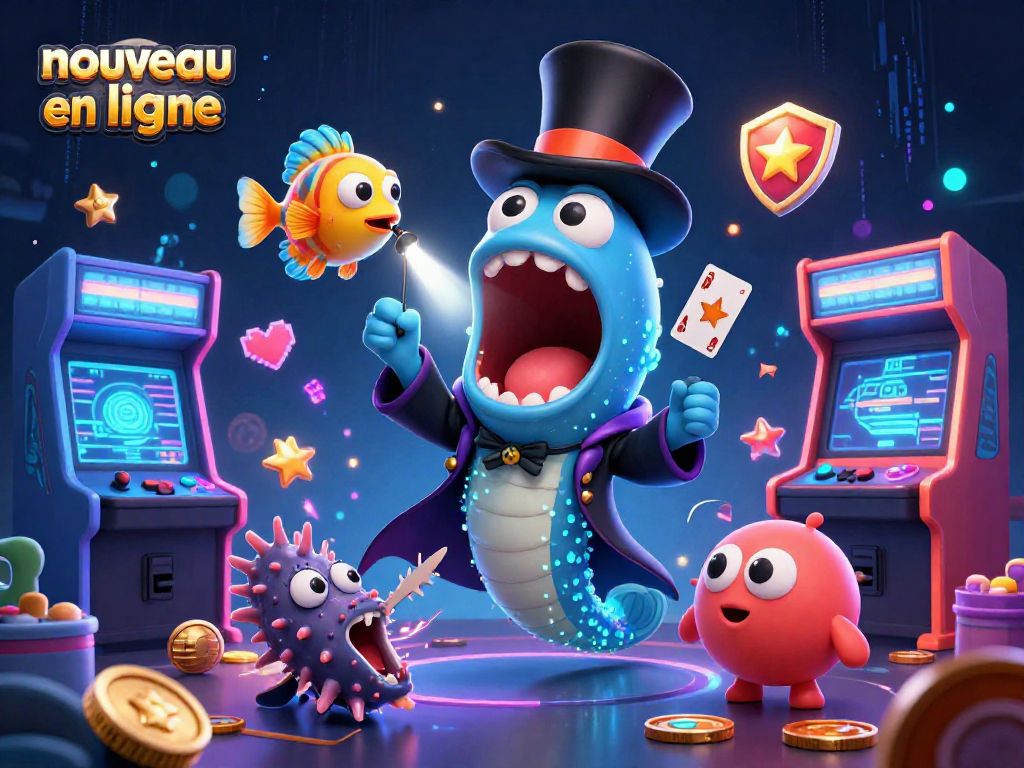 Un nouveau casino en ligne vibrant illustrant un poisson-lanterne et un anguille bioluminescente en spectacle.