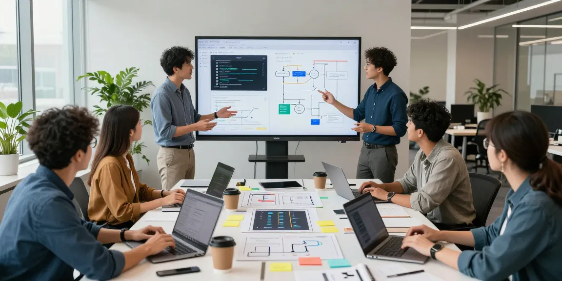 Team collaboration to build internal tools with AI in a modern workspace
