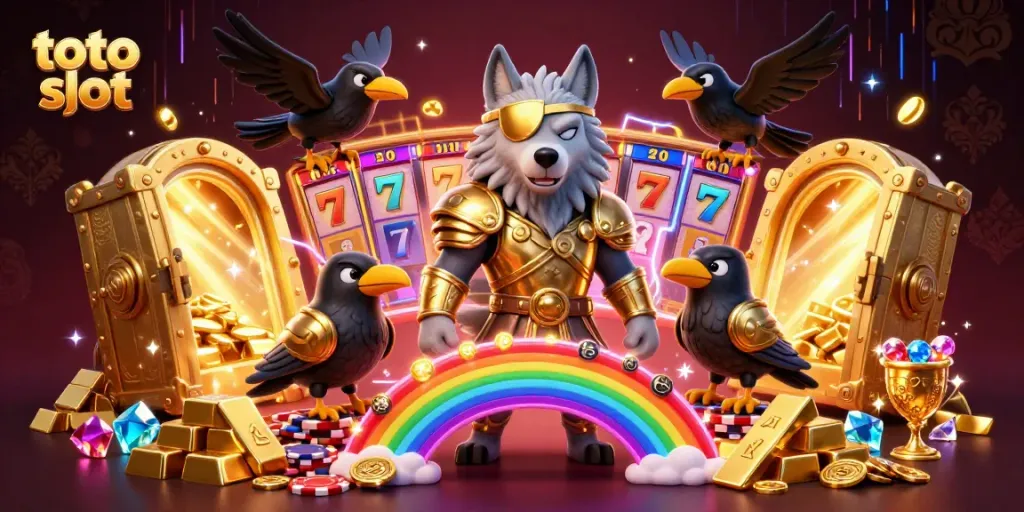 Engage with the thrilling toto slot experience amidst golden treasures and Norse-inspired imagery.