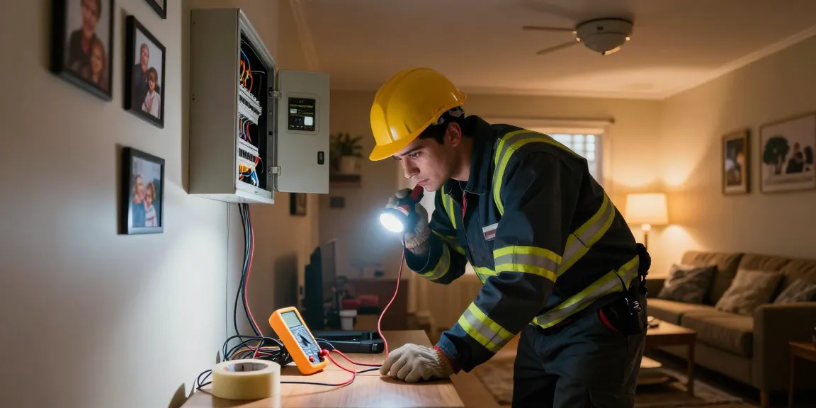 Electrician diagnosing problems in the home, learn more about emergency services.