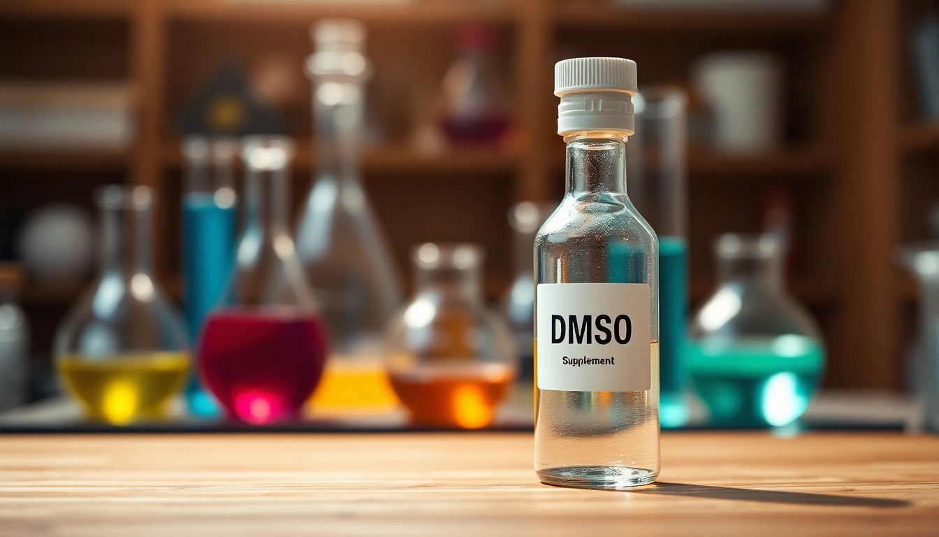 DMSO supplement in a professional lab setting, showcasing clarity and scientific integrity.
