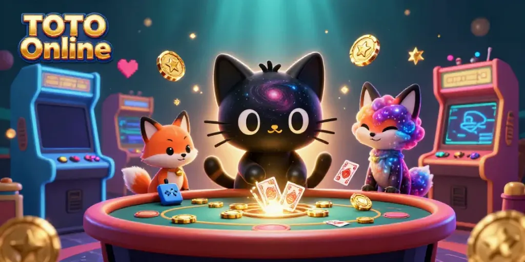 Menyaksikan keseruan TOTO Online dengan kucing lubang hitam 3D dan teman rubah nebula di kasino.