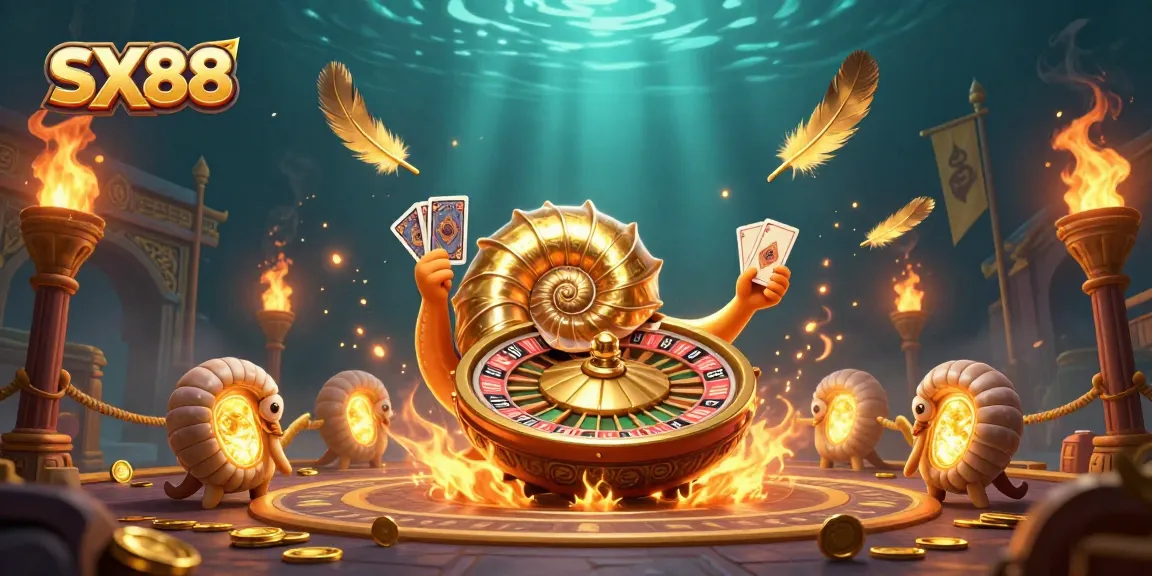 SX88 allows players to spin the roulette wheel with thrilling golden nautilus alongside glowing ammonite companions.