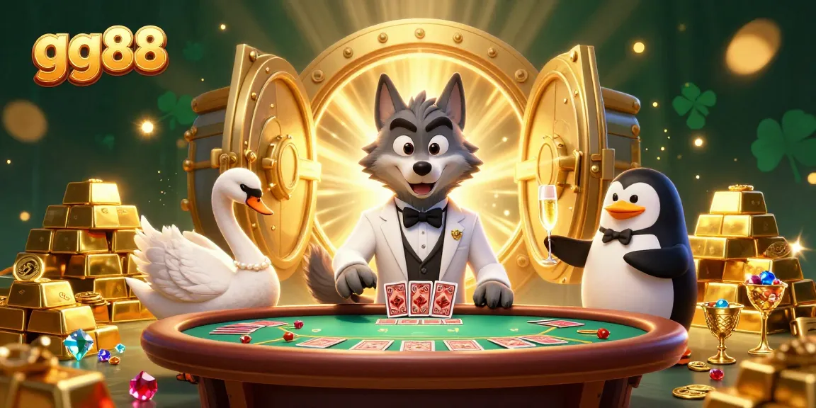 Experience the excitement of gg88 with a rich casino scene featuring charismatic characters and dazzling treasures.